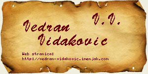 Vedran Vidaković vizit kartica
